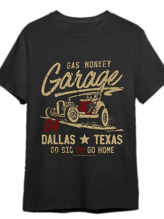 Gas Monkey Garage Dallas Texas Vintage Hot Rod Graphic T-Shirt