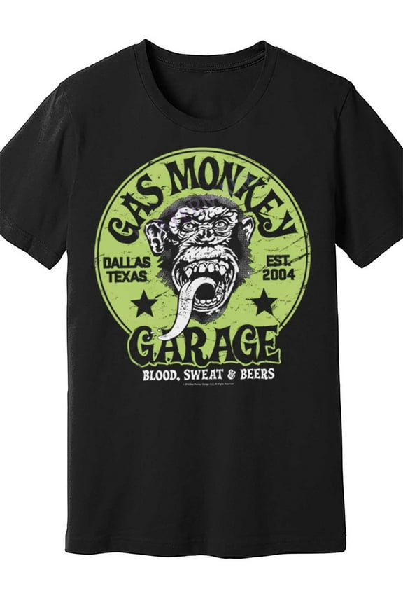 Gas Monkey Garage GREEN LOGO Men's TShirt 898101 funny Men's Short Sleeve T-shirt black PR2