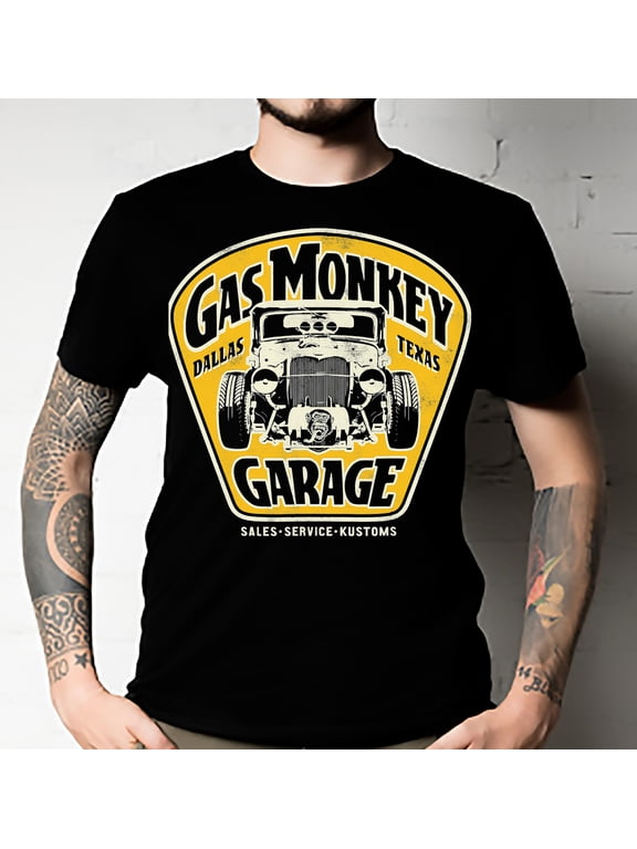 Gas Monkey Garage Go Big or Go Home GMG Fast N Loud Mens Grey T-Shirt - Good Gift