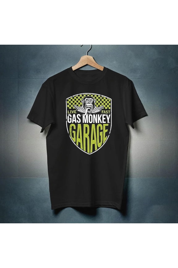 Gas Monkey Garage Live Fast Black Tee Shirt New-TH30595