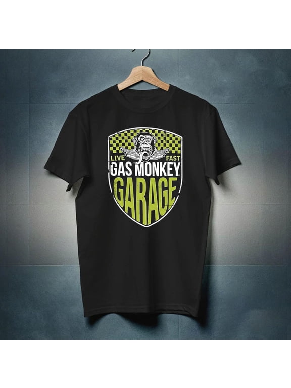 Gas Monkey Garage Live Fast Black Tee Shirt New-TH30595