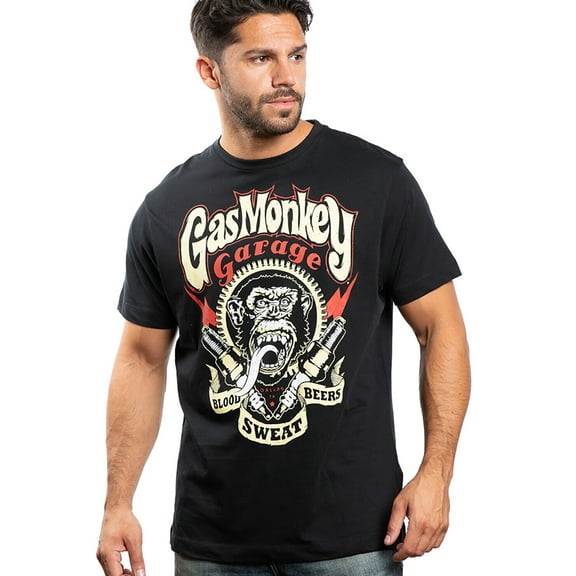 Gas Monkey Garage Mens T-shirt Blood Sweat & Beers Black S - XXL Official