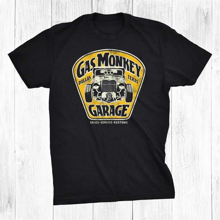 Gas Monkey Garage Muscle Car Sign Logo Shirt Gift Black Size up to 4XL Walmart