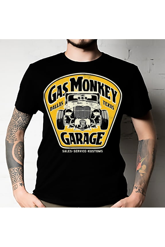 Gas Monkey Garage Official Go Big or Go Home GMG Fast N Loud Mens Grey T-Shirt