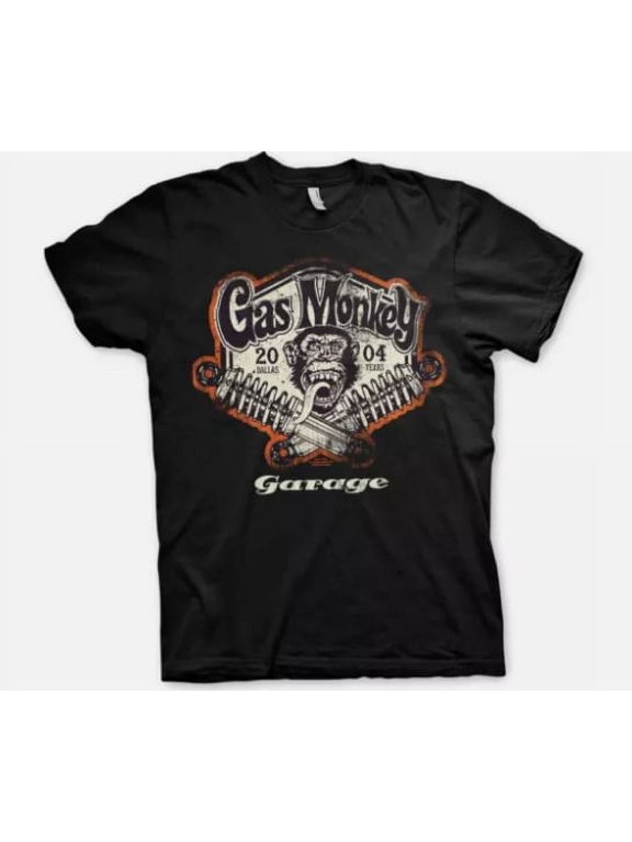 Gas Monkey Garage T Shirt Handlebar Hot Rod Official Black Mens Tee Fast N Loud - Good Gift