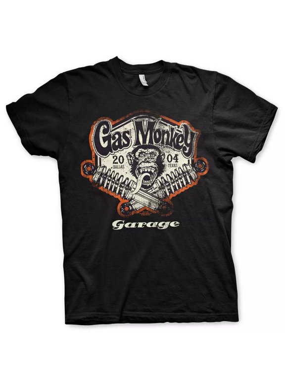 Gas Monkey Garage T Shirt Handlebar Hot Rod Official Black Mens Tee