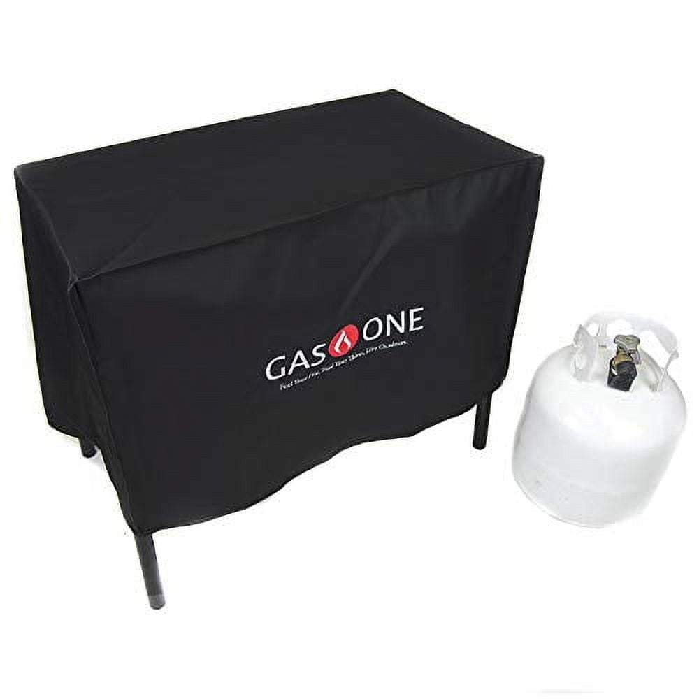 Black Water Resistant Polyester Double Burner Cover