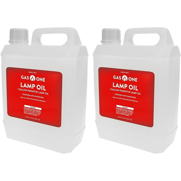 Gas One 2 Pack Liquid Paraffin Lamp Oil Fuel 1 Gallon Clear Oil Lamp