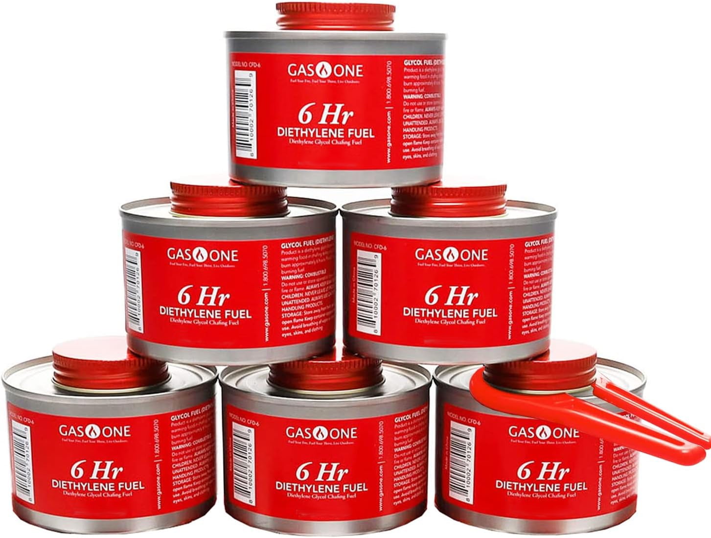 GasOne 6 pack 6 Hour Chafing Fuel - Food Warmer for Chafing Dish Buffet Set - Liquid Safe Fuel