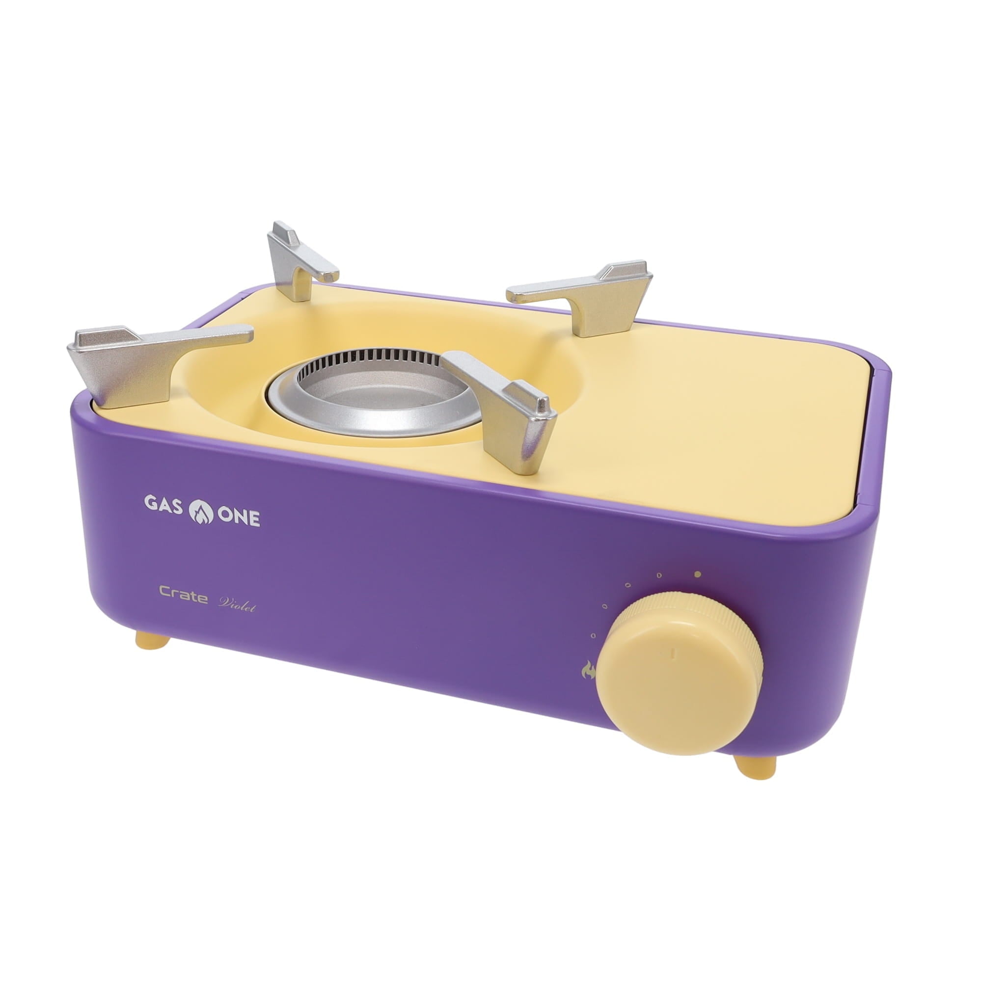 Violet and Yellow Portable Single Burner Gas Stove