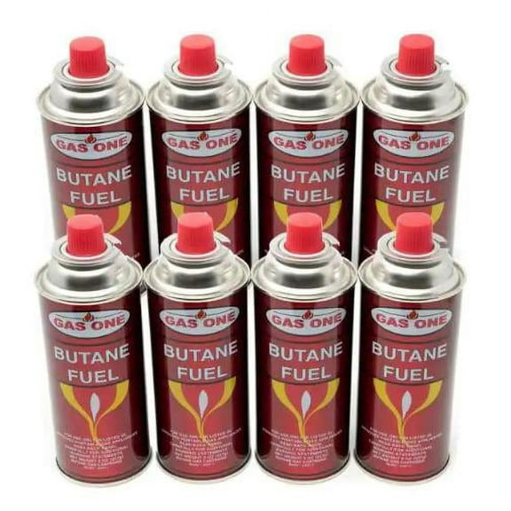 New 8 oz. Butane Fuel Canister Cartridge with Safety Release Device (8-Pack)