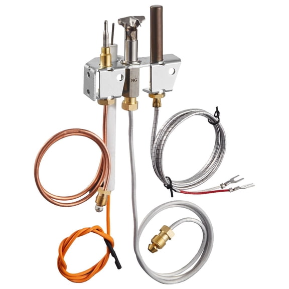Gas Pilot Assembly OE 4021-732 25660 Natural Gas Ignition Replacement with Pilot Tube Thermocouple Thermopile Wires Compatible with Heatilator Fireplace Models
