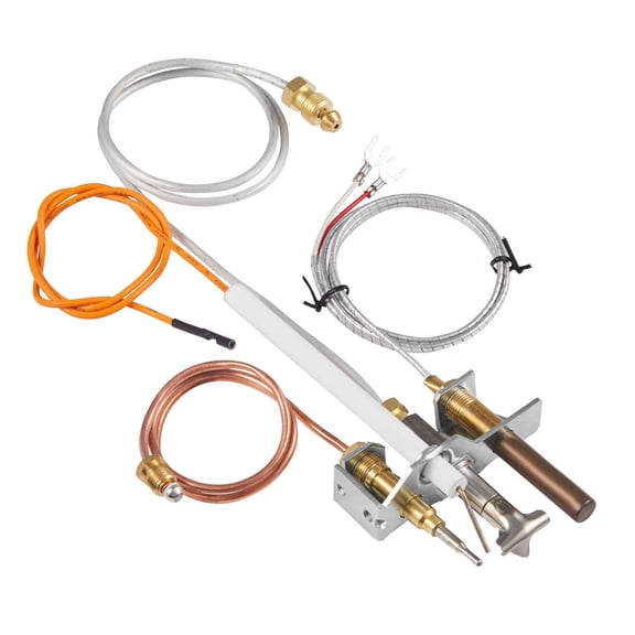Gas Pilot Assembly OE 4021-732 25660 Natural Gas Fireplace Ignition Replacement Kit with Pilot Tube Thermocouple Thermopile Wires Compatible with Heatilator Fireplace Water Heater Stove Use