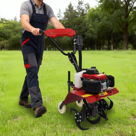 Gas Power Garden Farmyard Tiller Cultivator 4-Stroke 63cc Tilling Rototiller CDI