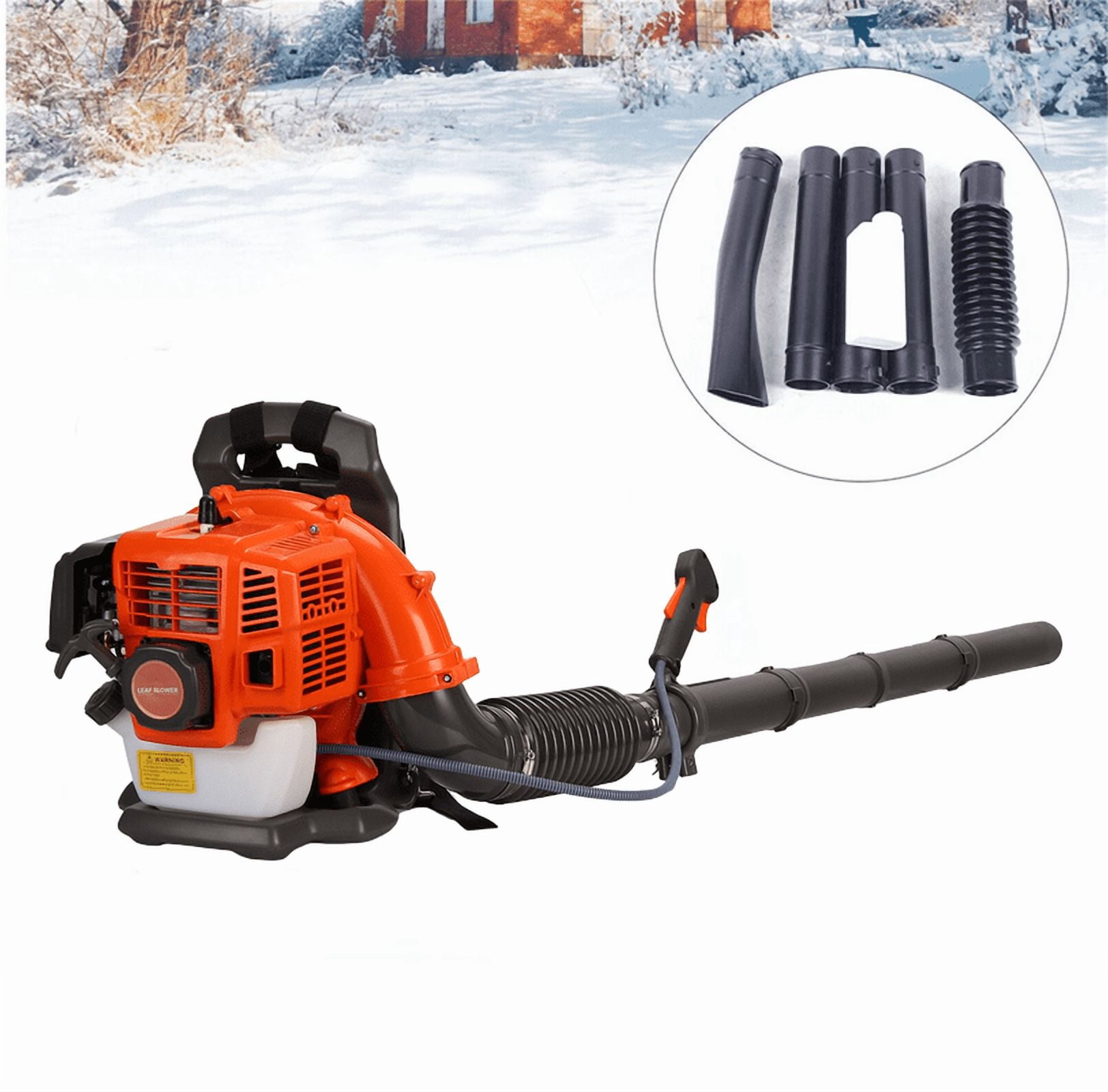 Gas Powered Backpack Leaf Blower – 52CC 2-Stroke Engine, 550 CFM & 200 MPH for Heavy Duty Commercial Lawn Care, Wet Leaf & Debris Removal