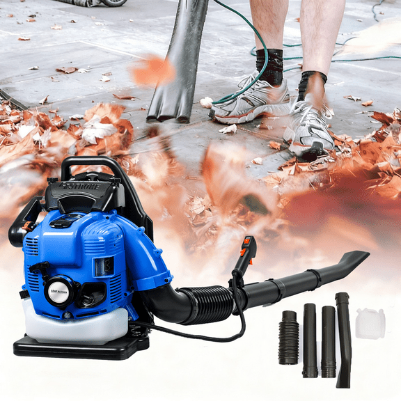 Gas Powered Backpack Leaf Blower – 75.6CC 2-Cycle Engine, 900 CFM & 210 MPH for Heavy Duty Commercial Lawn Care, Wet Leaf & Debris Removal