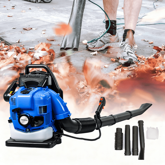 Gas Powered Backpack Leaf Blower – 75.6CC 4-Cycle Engine, 900 CFM & 210 MPH for Heavy Duty Commercial Lawn Care, Wet Leaf & Debris Removal