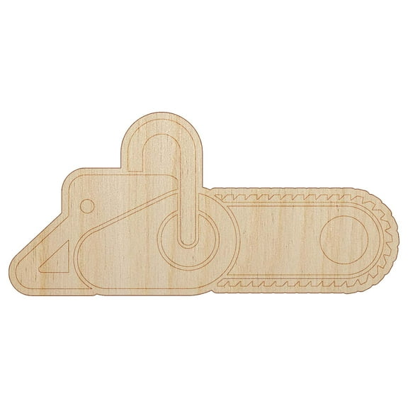 Gas Powered Chainsaw Wood Shape Unfinished Piece Cutout Craft DIY Projects - 4.70 Inch Size - 1/8 Inch Thick