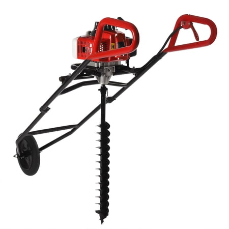 Gas Powered Earth Auger Post Hole Digger Borer Fence Ground Drill Tool W/ Bits