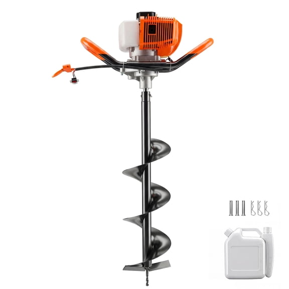 Gas Powered Earth Auger Tool Kit-43cc Stroke Post Hole Digger with Drill Bit 2pcs 20cm