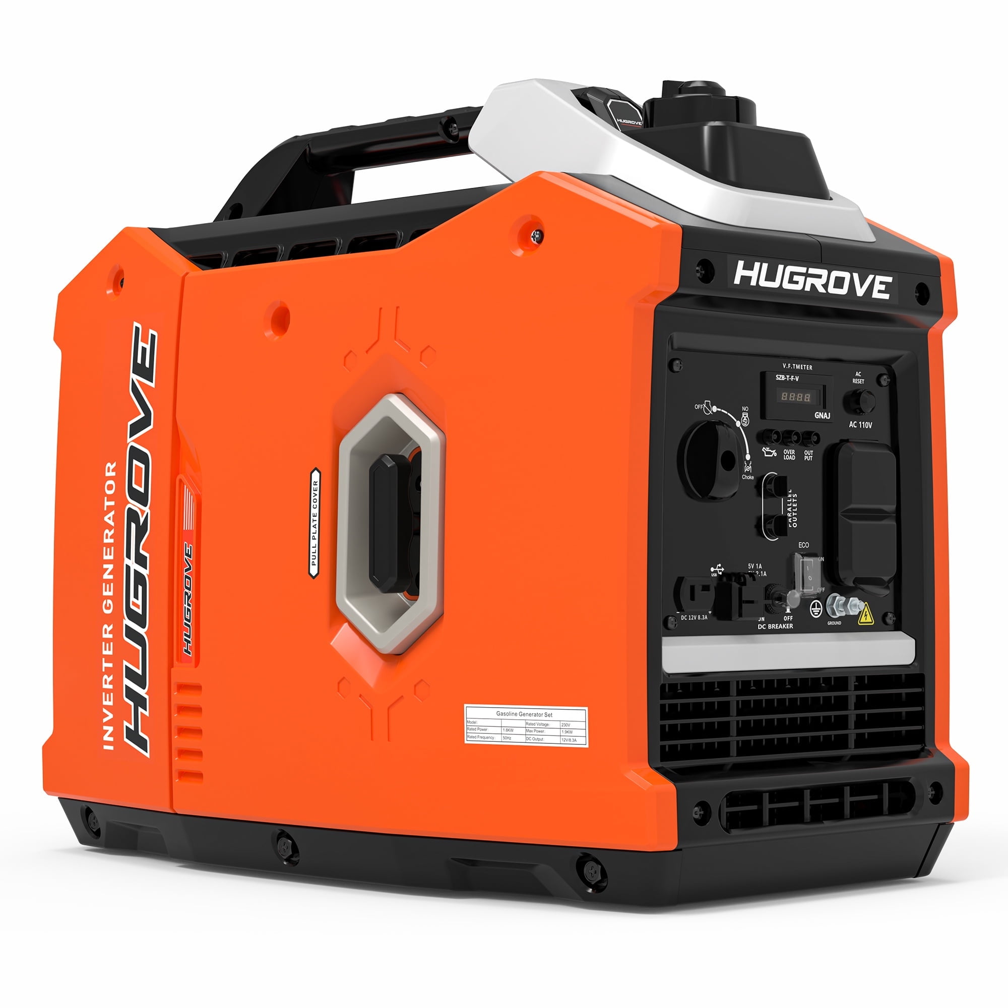 Gas Powered Generator, Seizeen 2500W Inverter Generator Portable with Handle, Residential 4 Stroke Generator for Home Use, Orange