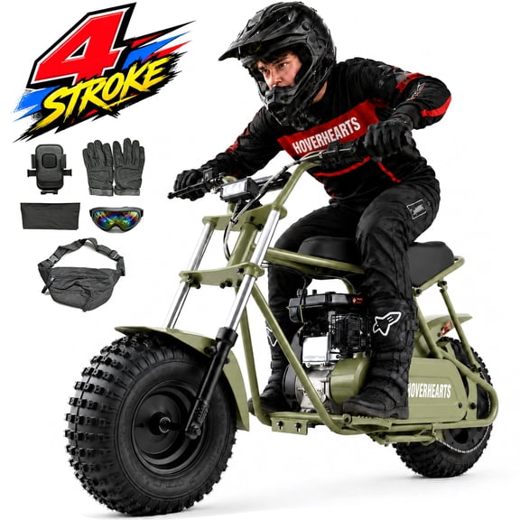 Gas Powered Mini Dirt Bike for Adult and Youth, 30Mph Off Road Dirt Bike Upgrade To A 4 Stroke Engine with 105cc Large Displacement, Weight Support Up To 165 Lbs ,GREEN