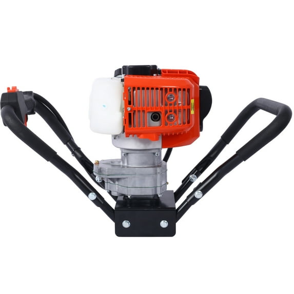 Gas Powered Post Hole Digger Auger for Fence Installation Gardening Landscaping One Man Operation 52CC 2-Stroke EPA Certified Engine Lightweight Aluminum Design Red