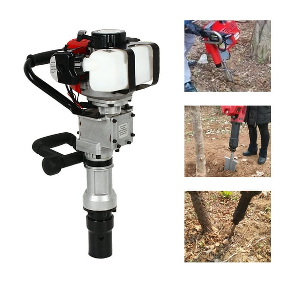 Gas Powered T-Post Driver 2-Stroke Gasoline Pile Driver - 900W Two-Stroke Engine, Shock-Absorbing Cylinder, Efficient Fuel Consumption for Various Piling Projects