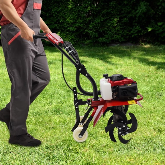 Gas Powered Tiller Cultivator Garden Yard Rototiller Tilling Tool 4-Stroke 63CC