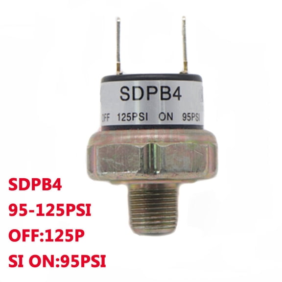 Gas Pressure Switch Tank Mounting Thread 12V/24V 1/4 Inch NPT 95-125PSI For Train Horns -