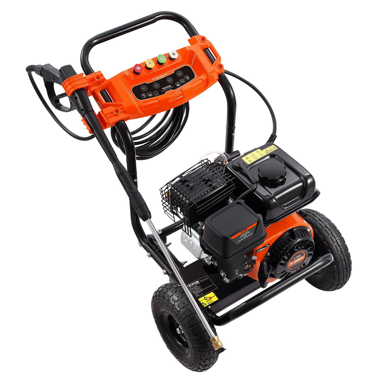 Gas Pressure Washer, 3500 PSI 2.6 GPM, Heavy Duty Gas Powered, Comes with 5 Quick-Connect Nozzles & Spray Gun, for Cleaning Cars, Trucks, Fences, Patios, Driveways