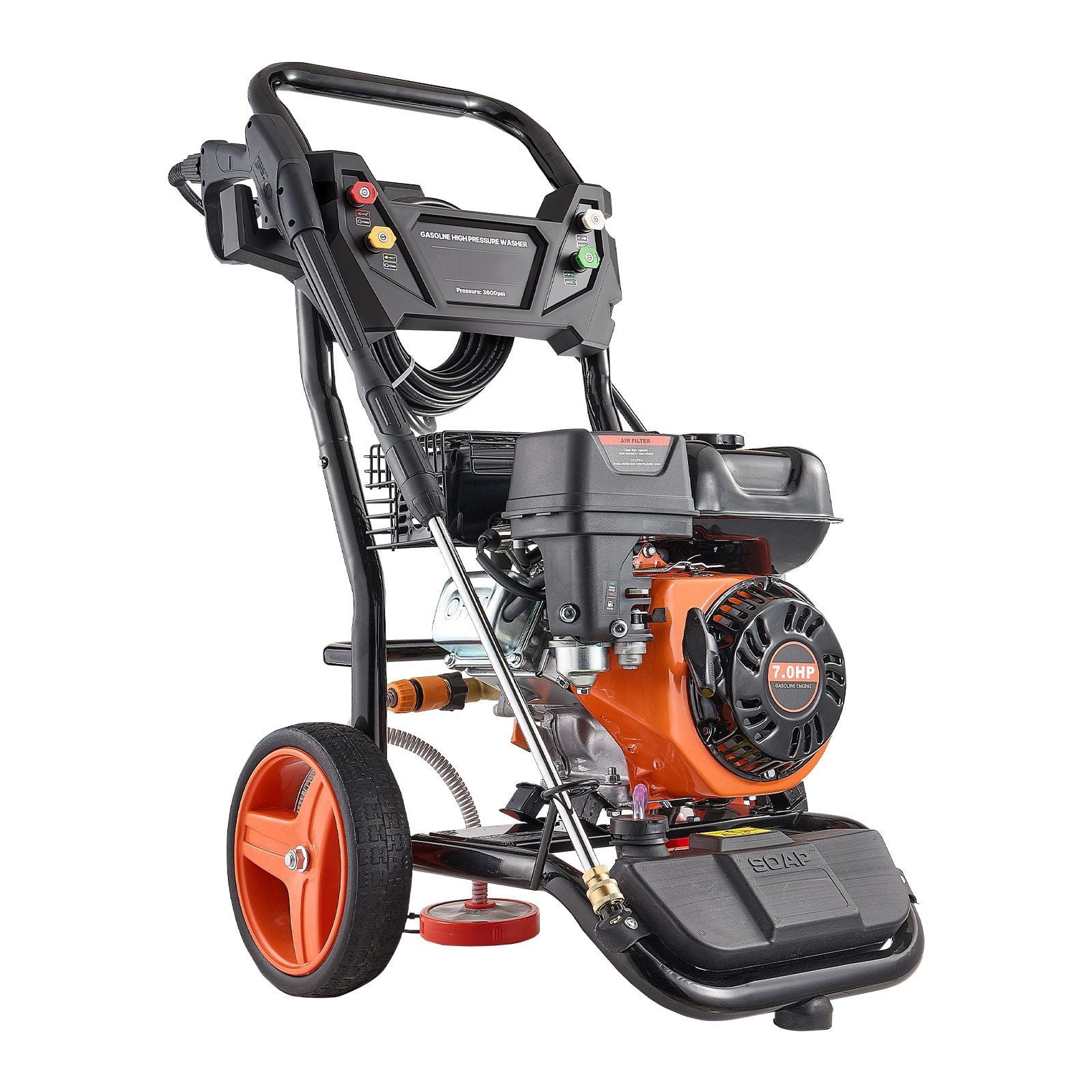 Gas Pressure Washer 3600 PSI 2.6 GPM, Full Copper Pump, 26 ft Hose, 5 Nozzles