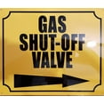 thumbnail image 1 of Gas Shut Off Valve with Right Arrow Sign (Aluminium, Yellow Background,10X12 inch) (ref-2201), 1 of 3