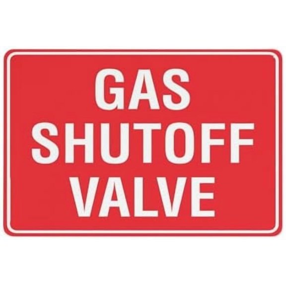 Gas Shutoff Valve Sign 8"X12" Rust Free Aluminum Signs Outdoor, Metal Tin Sign For Home, Business, Yard