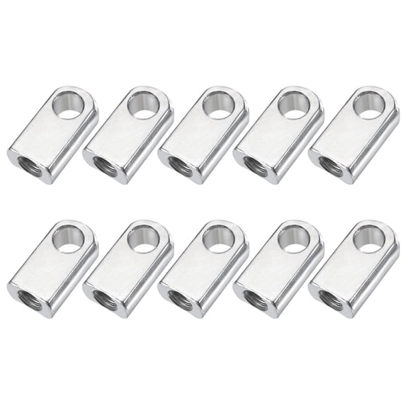 Gas Spring Strut M8 Joint End Fitting Female Threaded Connectors Steel Silver Tone, 10Pcs