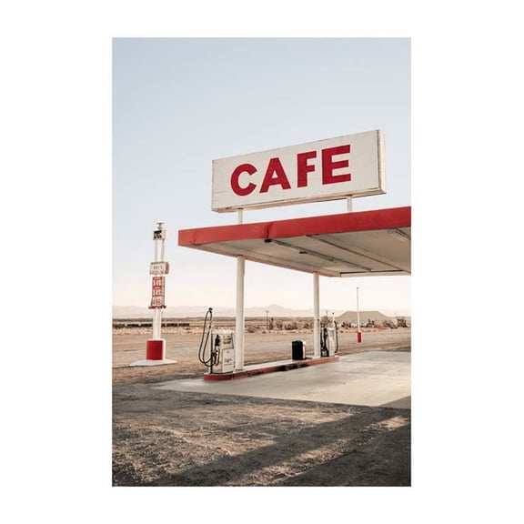 Gas Station Cafe Print Wall Art, Modern Wall Decor For Living Room Bedroom, 8x12 UNFRAMED