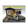 thumbnail image 1 of Gas Station Diorama For 1:24 Diecast Models With Lights by American Diorama, 1 of 1