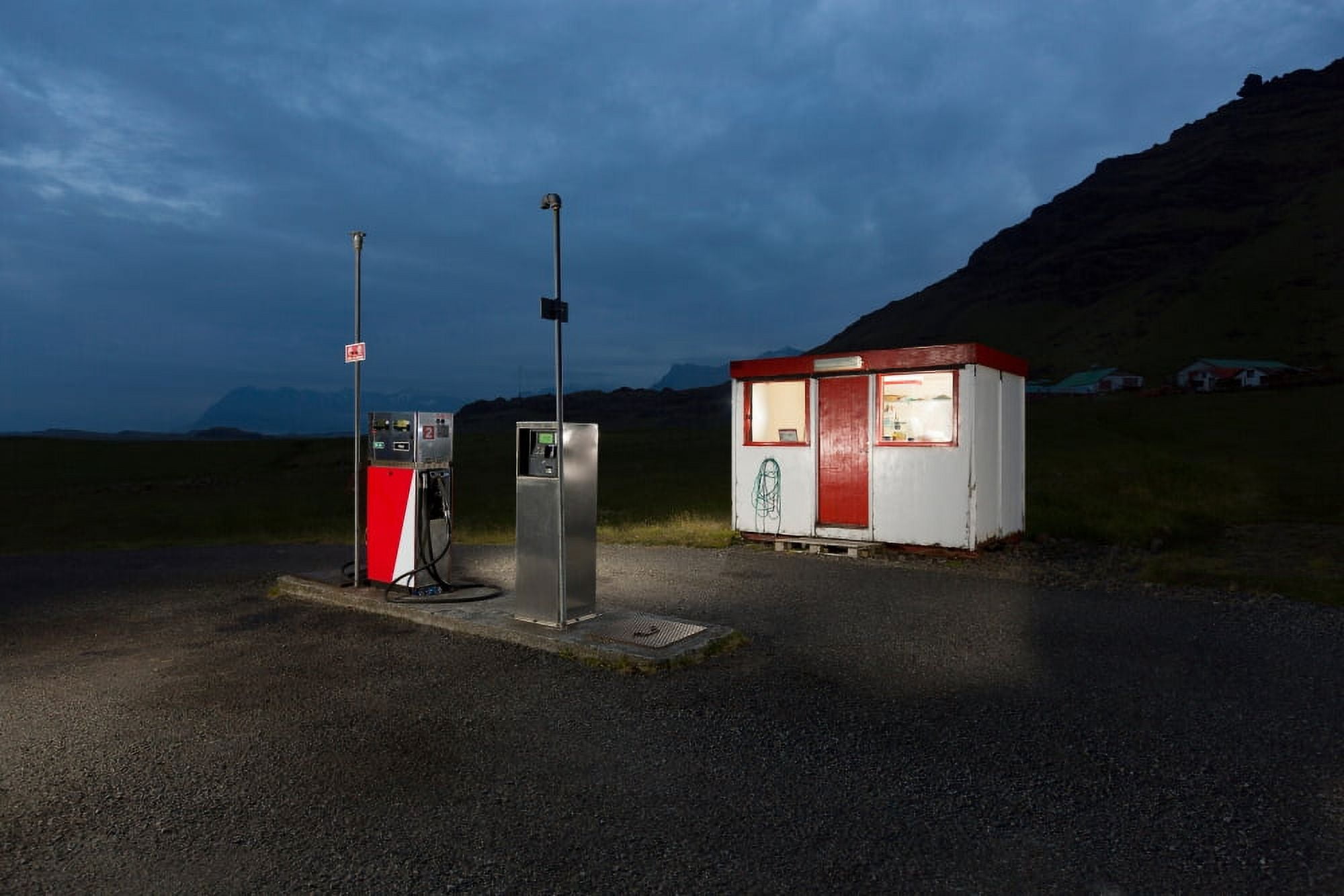 Gas Station in the countryside South Coast Iceland Canvas Art - Panoramic Images (27 x 9)