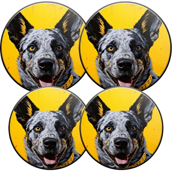 Gas Stove Burner Cover,Electric Stove Top Protector,Easy to Clean,Cheerful Australian Cattle Dog in a Yellow - splashed Background