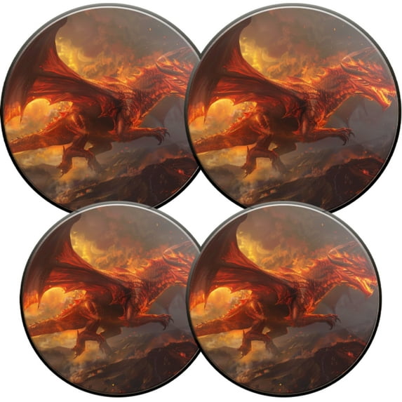 Gas Stove Burner Cover,Electric Stove Top Protector,Easy to Clean,Majestic Red Dragon Soaring Over a Fiery Landscape