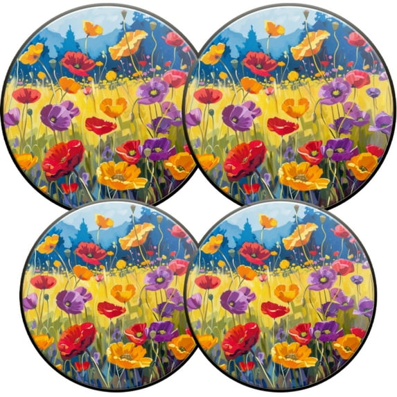 Gas Stove Burner Cover,Electric Stove Top Protector,Easy to Clean,Oil Painting of a Colorful Poppy Field