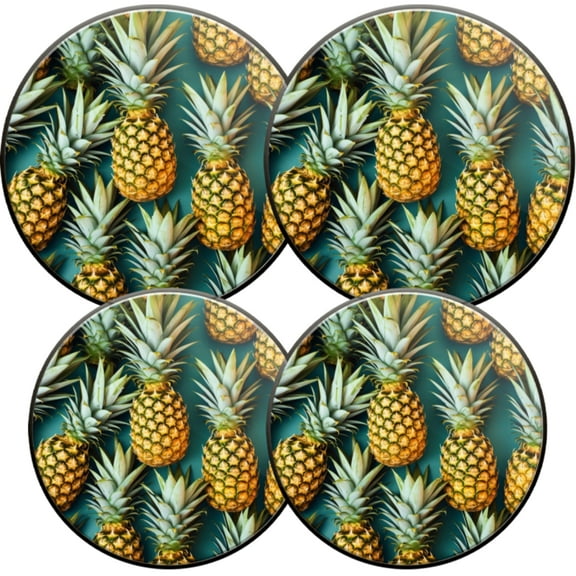 Gas Stove Burner Cover,Electric Stove Top Protector,Easy to Clean,Pineapples on a Teal Background in an Ordered Pattern