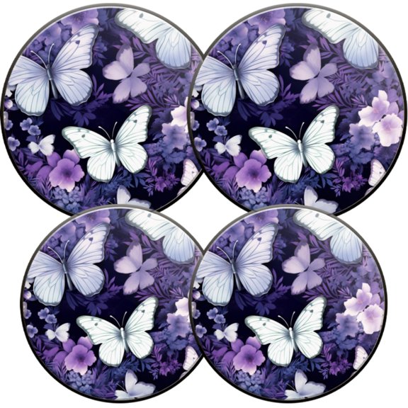 Gas Stove Burner Cover,Electric Stove Top Protector,Easy to Clean,Purple - themed Butterflies and Flowers Pattern