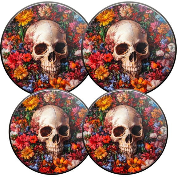Gas Stove Burner Cover,Electric Stove Top Protector,Easy to Clean,The Contrasting Allure of Skull and Flowers
