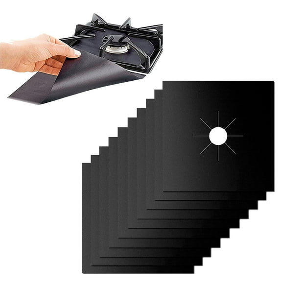 Gas Stove Burner Covers by CarterTM, Reusable Gas Burner Top Surface Protector 0.3 mm Thickness (10 Pack)