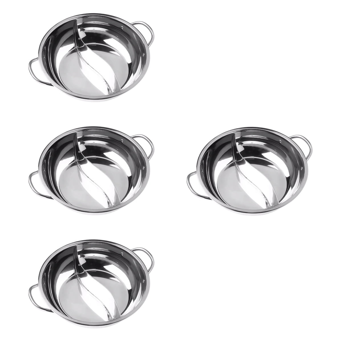 Gas Stove Cooking Pot Home Shabu Stainless Steel with Divider Vegetable