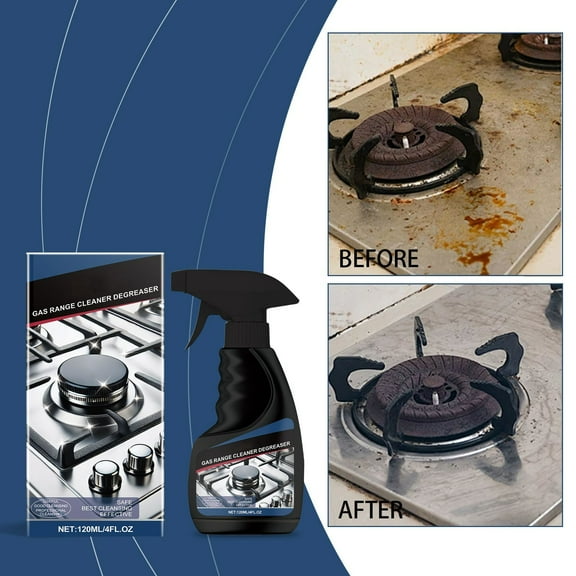 Gas Stove Degreaser Cleaner Spray,Multi-Surface All Purpose Cleaner Powerful Heavy Oil Remover for Kitchen Refresh,4 fl oz