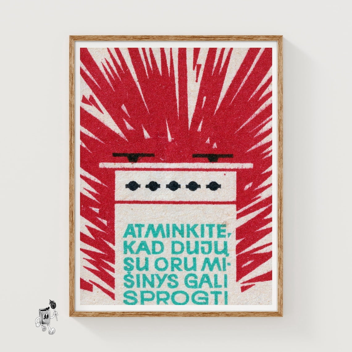 Explosion Backpack Gas Stove Explosion Matchbox Wall Art Print, Lithuanian Propaganda ...