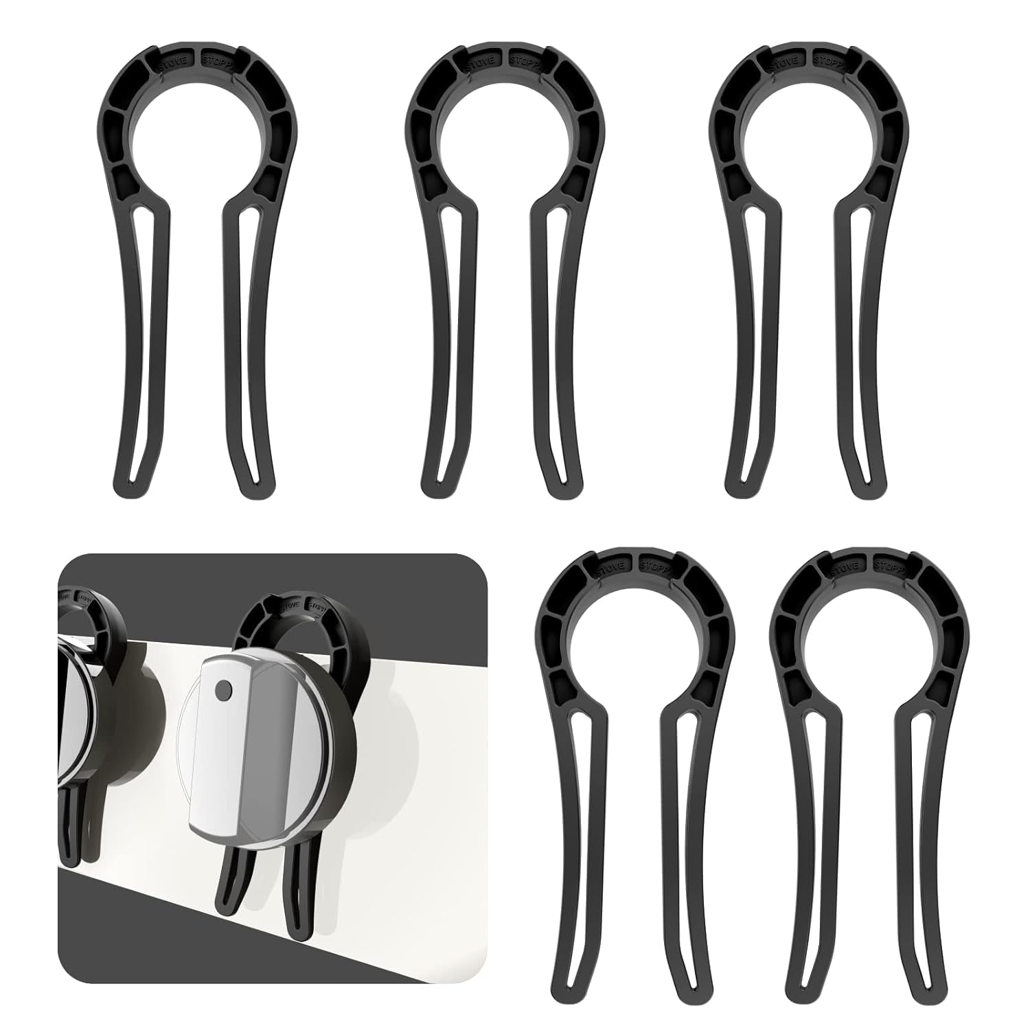 Gas Stove Safety Knob Lock, Baby Proof Stove Oven Locks, Kids Proof Stove Guard, Clear (Pack of