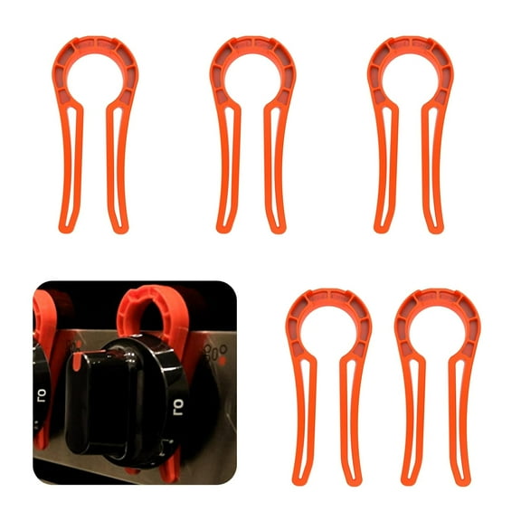 Gas Stove Safety Knob Lock, Baby and Kid Proof, Clear (Pack of 5)